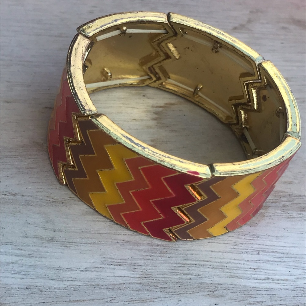 Fall Colored Chevron Stretch Bracelet